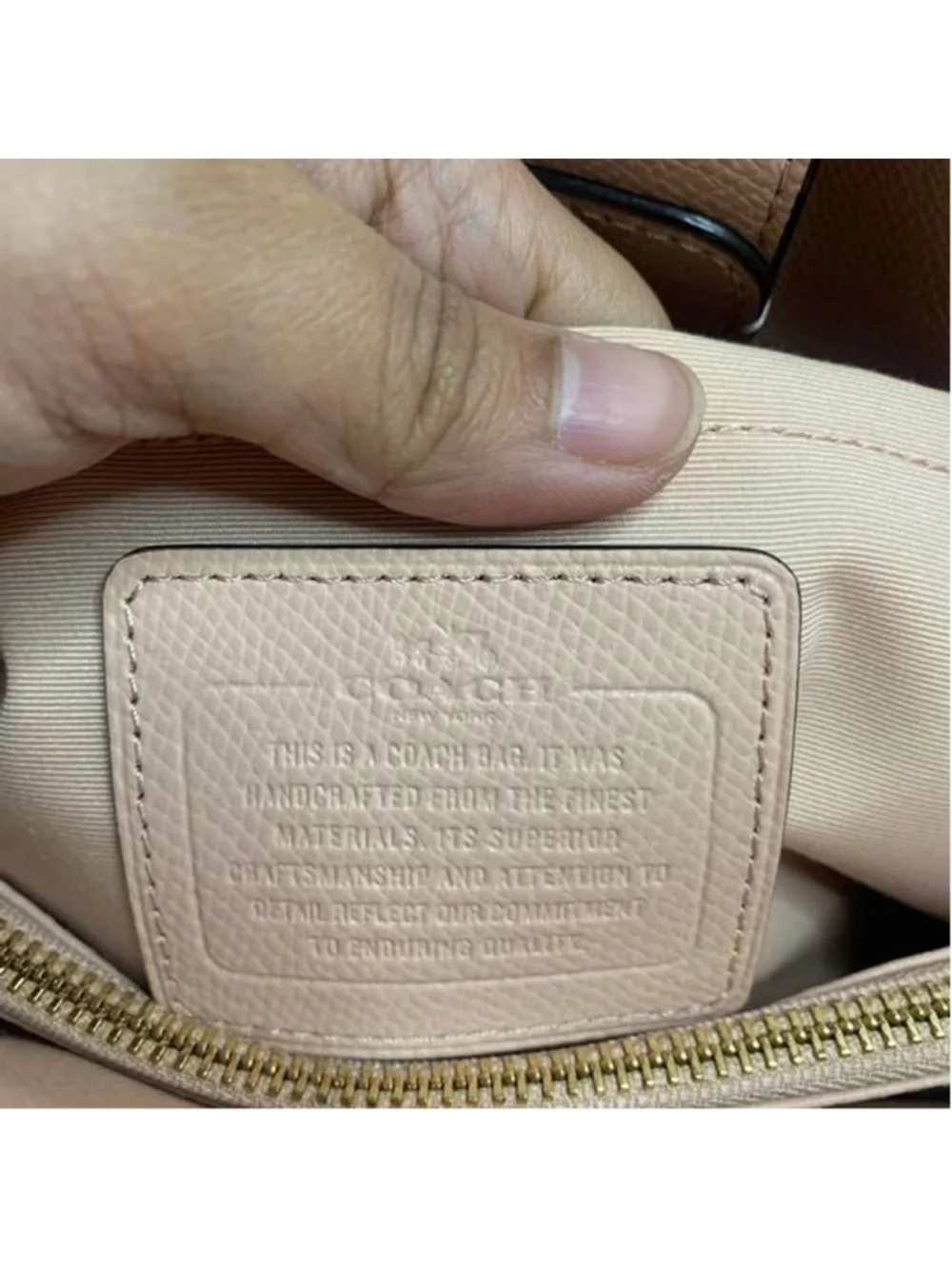 Coach Leather Margot Carryall Crossbody Satchel for Women Peach Preowned